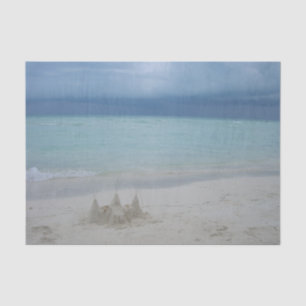 Stormy Sandcastle Beach Landscape Photo Tissue Paper