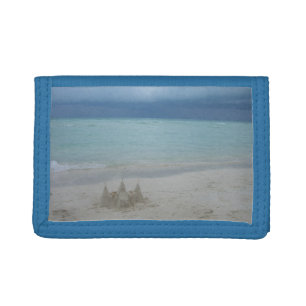 Stormy Sandcastle Beach Landscape Photo Trifold Wallet
