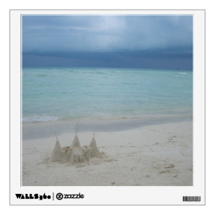 Stormy Sandcastle Beach Landscape Photo Wall Sticker