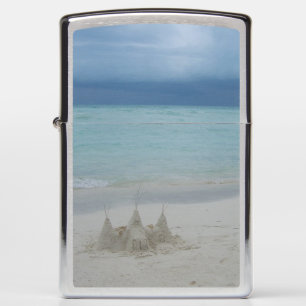 Stormy Sandcastle Beach Landscape Photo Zippo Lighter