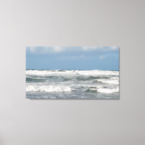 Stormy sea cresting waves  Digital art painting Canvas Print