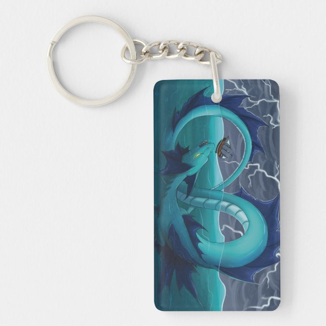 Stormy Sea Dragon Keychain (Front)