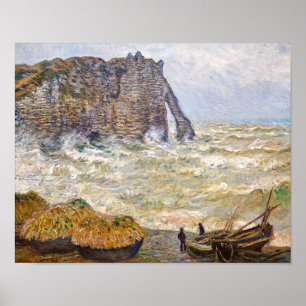 Stormy Sea in Étretat   Monet   Poster