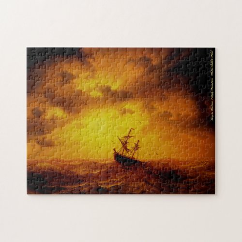 Stormy Sea Vintage Painting Family Kids Art Nature Jigsaw Puzzle
