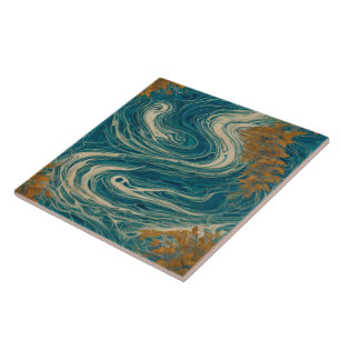 Stormy Sea Water Oil Painting No1 Ceramic Tile