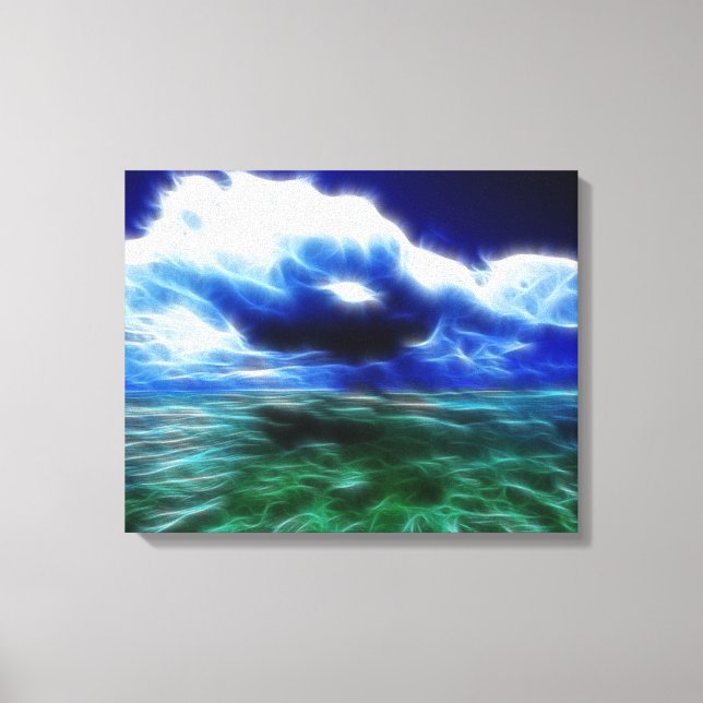 Stormy Sea Wrapped Canvas Print (Front)