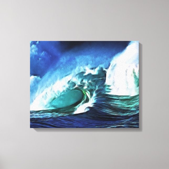 Stormy Sea Wrapped Canvas Print (Front)