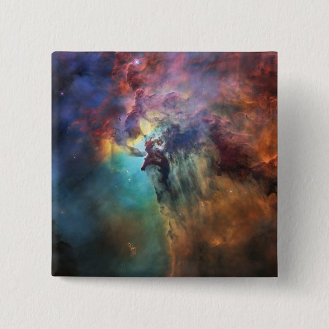 Stormy Seas of Lagoon Nebula in Sagittarius Button (Front)