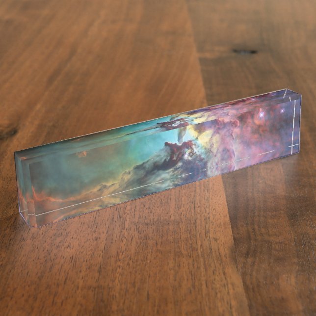 Stormy Seas of Lagoon Nebula in Sagittarius Desk Name Plate (Side)
