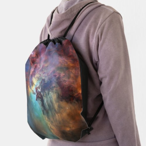 Stormy Seas of Lagoon Nebula in Sagittarius Drawstring Bag