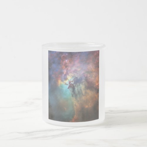 Stormy Seas of Lagoon Nebula in Sagittarius Frosted Glass Coffee Mug