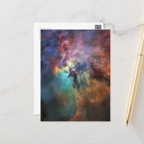 Stormy Seas of Lagoon Nebula in Sagittarius Holiday Postcard