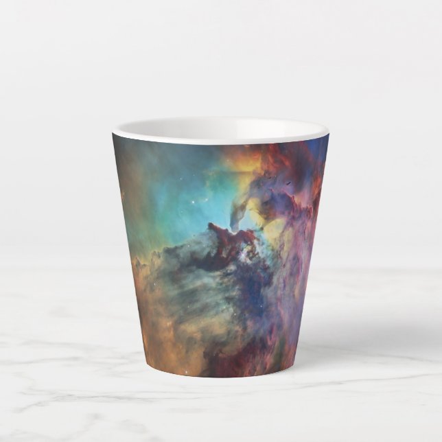 Stormy Seas of Lagoon Nebula in Sagittarius Latte Mug (Front)