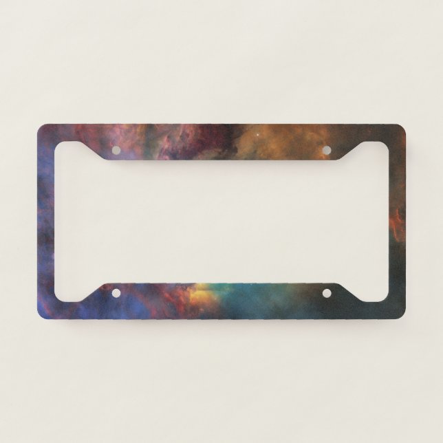 Stormy Seas of Lagoon Nebula in Sagittarius License Plate Frame (Front)