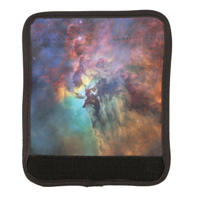 Stormy Seas of Lagoon Nebula in Sagittarius Luggage Handle Wrap (Front)