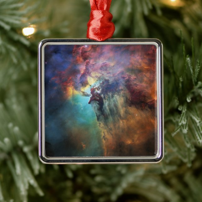 Stormy Seas of Lagoon Nebula in Sagittarius Metal Ornament (Tree)