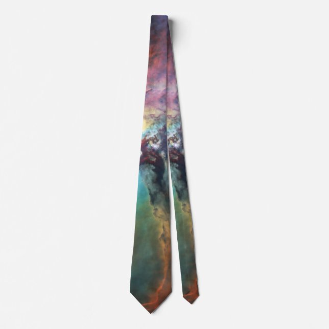 Stormy Seas of Lagoon Nebula in Sagittarius Neck Tie (Front)