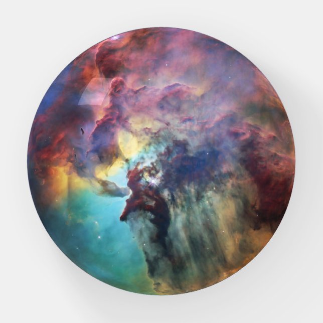 Stormy Seas of Lagoon Nebula in Sagittarius Paperweight (Front)