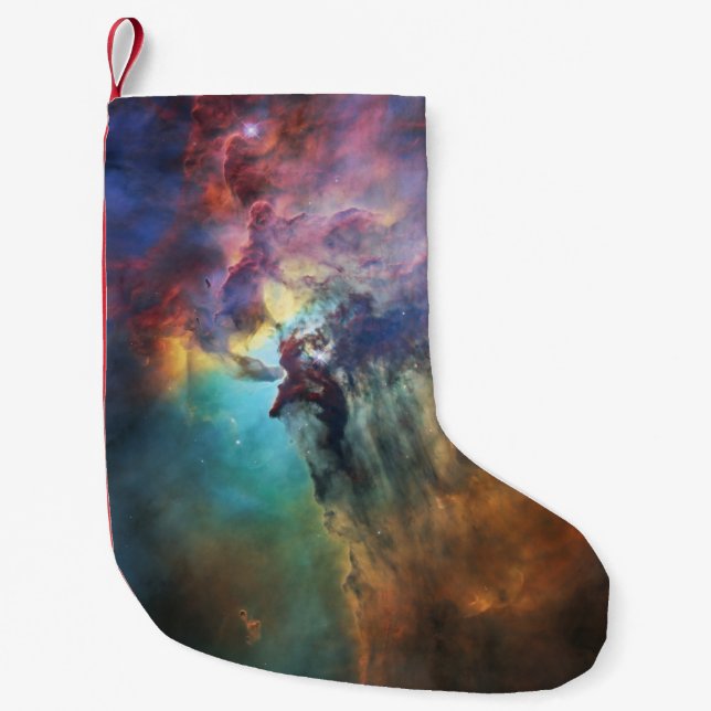 Stormy Seas of Lagoon Nebula in Sagittarius Small Christmas Stocking (Front)