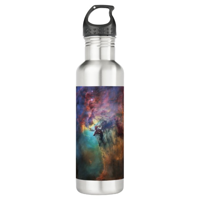 Stormy Seas of Lagoon Nebula in Sagittarius Stainless Steel Water Bottle (Front)