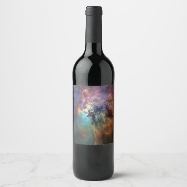Stormy Seas of Lagoon Nebula in Sagittarius Wine Label (Front)