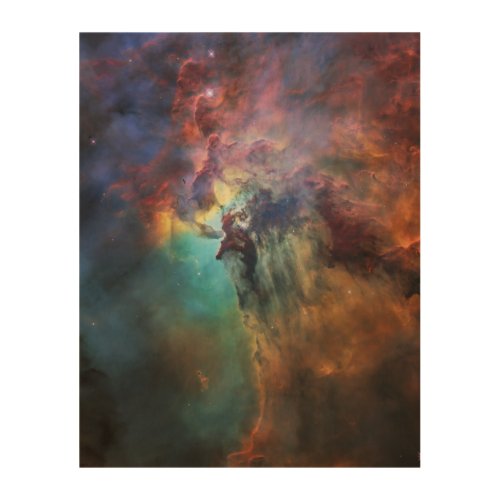 Stormy Seas of Lagoon Nebula in Sagittarius Wood Wall Art