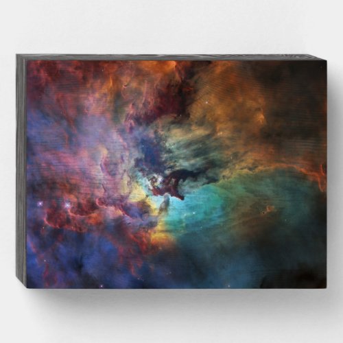 Stormy Seas of Lagoon Nebula in Sagittarius Wooden Box Sign