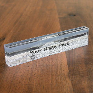 Stormy Seas of the Atlantic Ocean Desk Name Plate