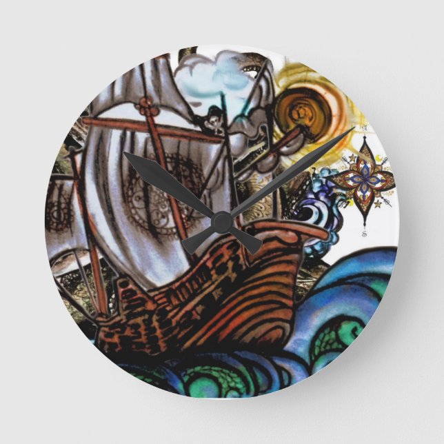 Stormy seas round clock (Front)