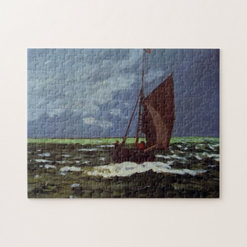 Stormy Seascape Monet Fine Art Jigsaw Puzzle