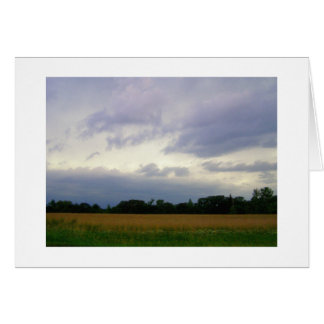 Stormy skies bad weather approaching farm fields cards