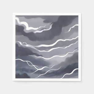 Stormy Skies   Dark Watercolor Napkins