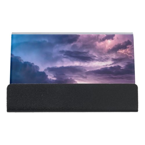 Stormy Skies Desk Business Card Holder