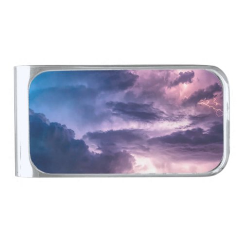 Stormy Skies Silver Finish Money Clip