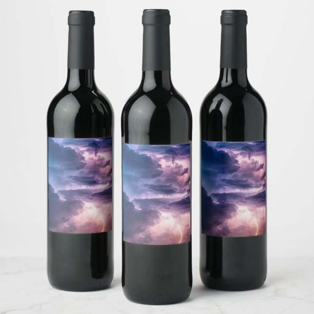 Stormy Skies Wine Label (Bottles)
