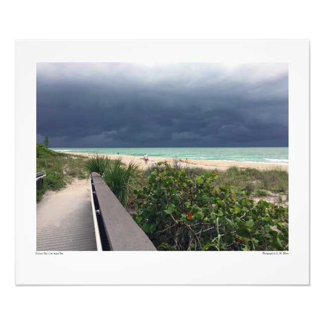 Stormy Sky over Aqua Sea Photo Print (Front)