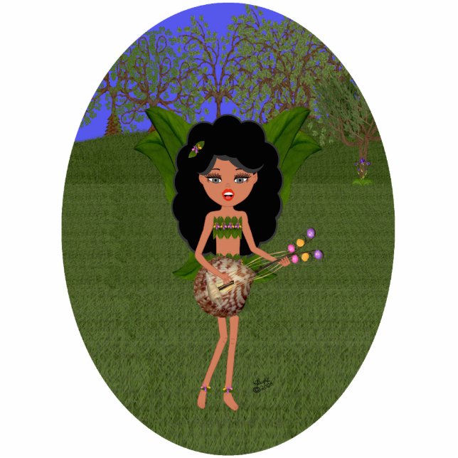 Stormy the Green Winged Faery  with a Guitar Cutout (Front)
