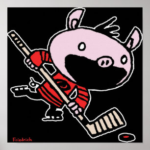 Stormy the Hockey Pig Poster