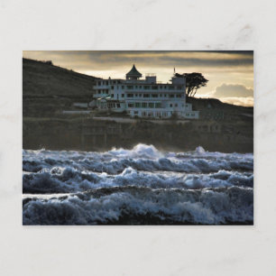 Stormy view, Burgh Island Hotel, Devon Postcard
