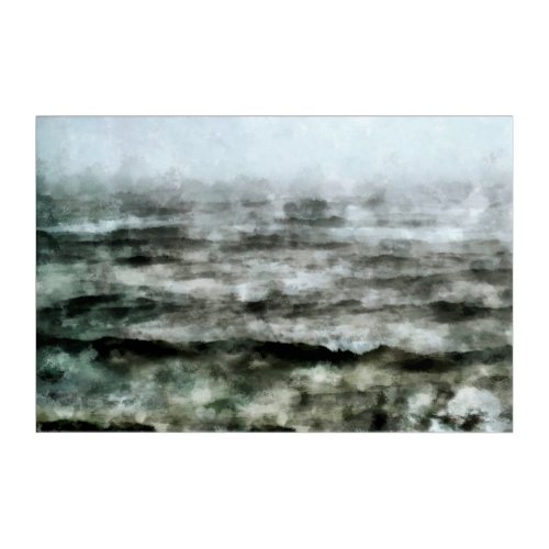 Stormy waves on the ocean  Landscape Painting Acrylic Print