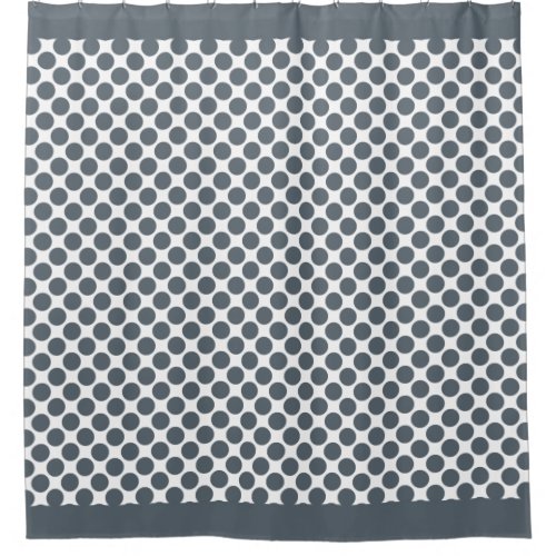 Stormy Weather Blue Gray Polka Dots Shower Curtain
