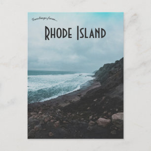 Stormy Weather on Block Island Rhode Island Postcard