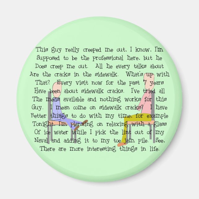 Story Art Creepy Sidewalk Crack Guy Magnet (Front)