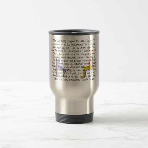 Story Art Creepy Sidewalk Crack Guy Travel Mug