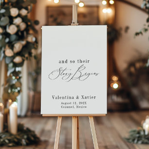 Story Begins Elegant Wedding Welcome Foam Boards