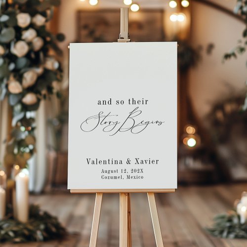 Story Begins Elegant Wedding Welcome Foam Boards