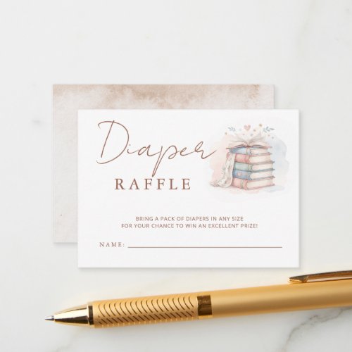 Story book Baby Shower Diaper Raffle Enclosure Card