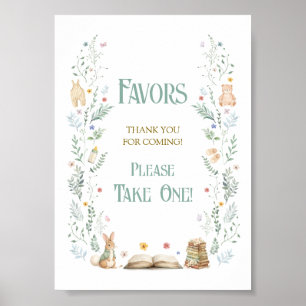 Story Book Baby Shower Favor Poster