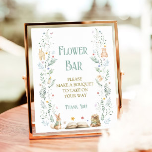 Story Book Baby Shower Flower Bar Poster