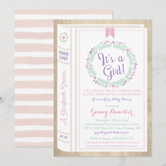 Story Book Baby Shower Invitation (Front/Back)